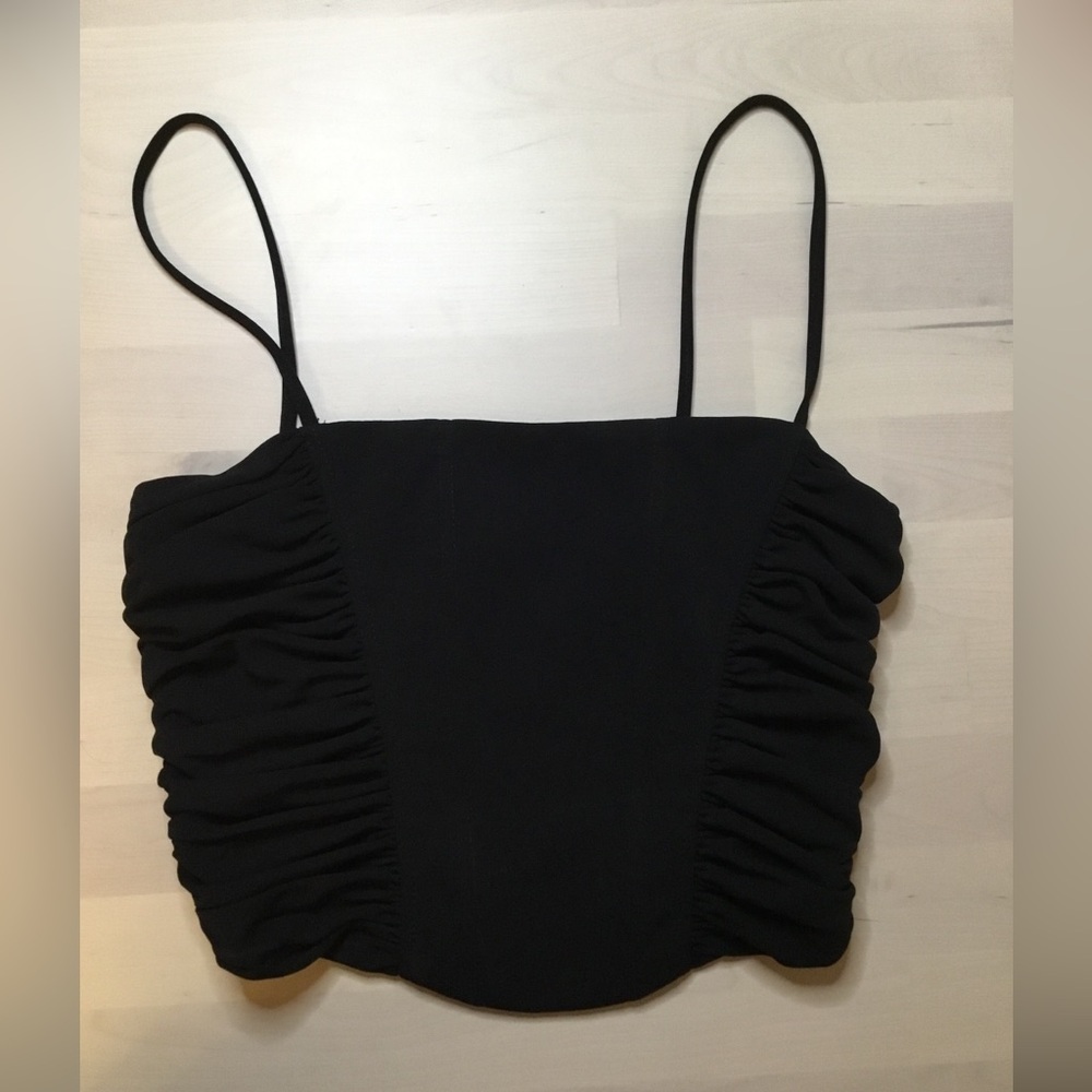 Zara Black Ruched crop top
